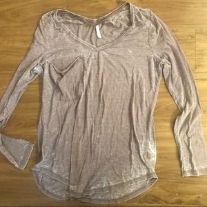 Z Supply Long Sleeve Mauve Tee